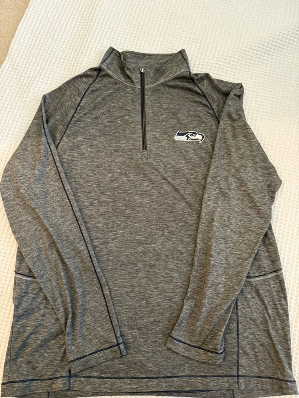 Tommy Bahama Gray Heather Seattle Seahawks 1/4 Zip Pullover
